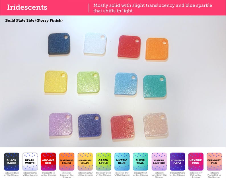 PLA Filament Color Swatches | 3D Printer Sample Pack | Custom Color Chips image 13