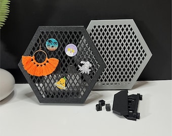 Modular Hexagon Pin Display | Wall Mount Enamel Pin Organizer | Honeycomb | Pin Collector Wall