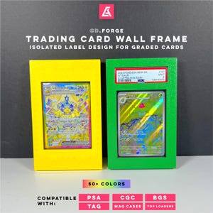 Trading Card Wall Display Frame – Fits PSA, CGC, BGS, Tag, top loaders, magnetic holders, 30+ colors available