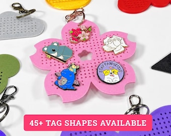 Custom Pin Display Keychain (45+ Shapes) | Enamel Pin Holder | ita Bag & Backpack Charm | Pin Trading Display