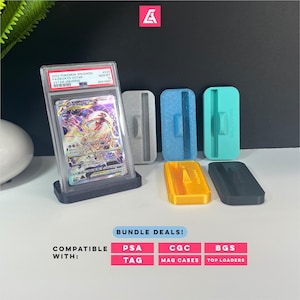 Expositor para cartas coleccionables: compatible con tarjetas PSA, CGC, BGS, Tag, Top Loaders y estuches magnéticos (35 puntos). Más de 30 colores. ¡Ofertas en paquetes disponibles!
