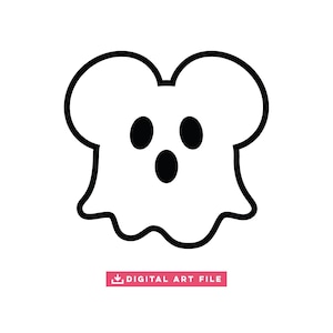 Ghost Mouse Halloween SVG PNG | Cute Clipart for Shirts, Mugs, Beanies, Stickers | Digital File with Limited Use License