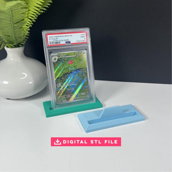 Trading Card Stand STL | Psa Cgc Bgs Slab Holder | Graded Card Display File | Digital Download - Etsy Trading Card Stand STL | Psa Cgc Bgs Slab Holder | Graded Card Display File | Digital Download - Etsy