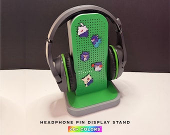 Headphone Pin Display Stand | Enamel Pin Display Stand | Gaming Desk Headset Holder | Pin Board Headphone Stand | Gamer Desk Organizer