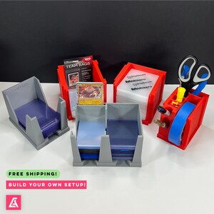 Capa e carregador superior + dispensador MORE – Contém capas para moedas, capas para baralhos, carregadores superiores, protetores de cartas, bolsas de equipe, protetores de hobby e ferramentas.