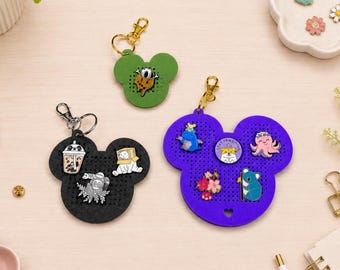 Mouse Pin Display Keychain | Enamel Pin Holder | ita Bag & Backpack Charm | Pin Trading Display