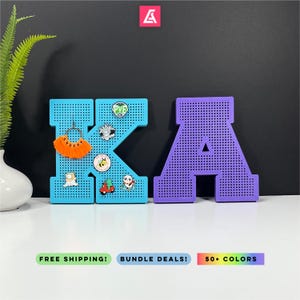 Custom Varsity Letter Pinboard - Enamel Pin Display, 50+ Colors, Room and Office Decor