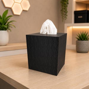 Porta fazzoletti a forma di diamante / Porta fazzoletti geometrico moderno / Decorazione per il bagno stampata in 3D / Accessorio per il bagno