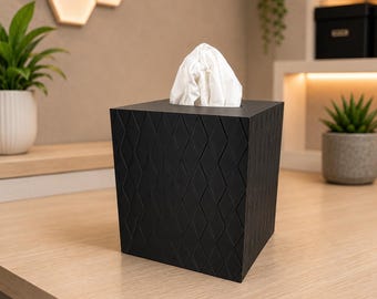 Diamond Tissue Box Cover | Modern Geometric Holder | 3D Printed Bathroom Decor | Bathroom Accent