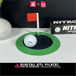 Golf Putting Hole [STL file] - 3D Print Indoor Putting Aid, Golf Practice Target, Realistic Hole for Man Cave or Office Green