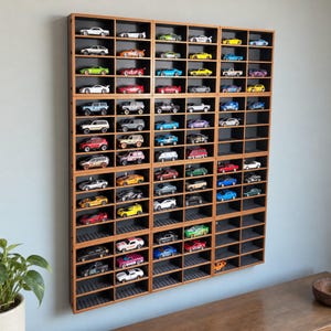 Modular 1:64 Diecast Display Shelf | 8-Car Hot Wheels & Matchbox Wall Mount | Custom Toy Car Display