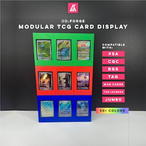 Modular Trading Card Display - Top Loader, PSA, CGC, Magnetic & Jumbo - 50+ Colors