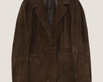Blazer in vera pelle scamosciata – Cappotto monopetto/doppiopetto da donna