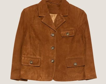 Handmade Brown Goatskin Suede Cropped Jacket – Women's Luxury Streetwear