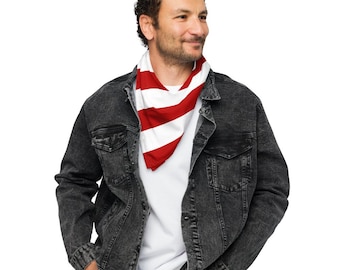 Pañuelo americano multifuncional: bufanda con la bandera de EE. UU., diadema, cubrebocas y coletero