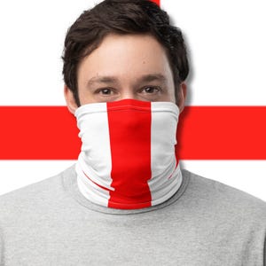 St. George’s Cross Neck Gaiter - Versatile England Flag Face Cover, Headband, Bandana, and Neck Warmer