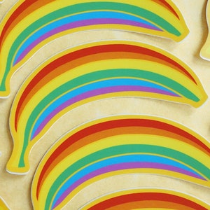 Rainbonana Aufkleber | Regenbogen Bananen Aufkleber | Regenbogen Vinyl Sticker