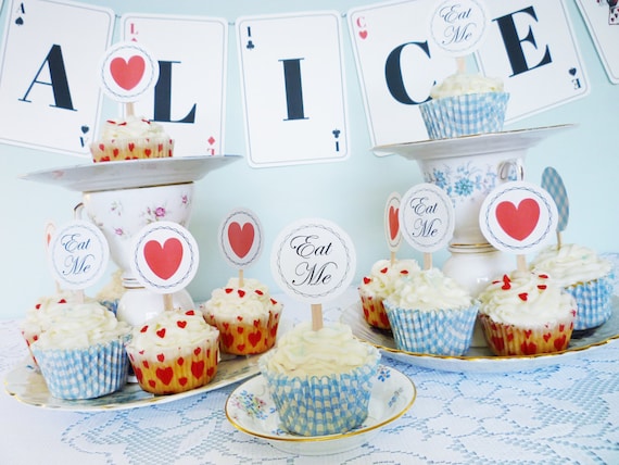 Alice In Wonderland Deluxe Party Kit Diy Printable Party Kit Etsy