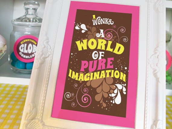 Willy Wonka Quotes Images For 4x6 Or 5x7 Picture Frames Willy Etsy