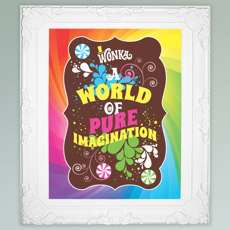 Willy Wonka quotes, choose 4 images for 8x10, 5x7 or 4x6 picture frames Wonka birthday party decorations DiY printable digital files image 9