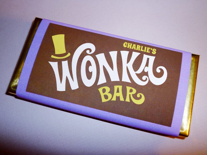 Wonka Bar &amp; Golden Ticket Invitations Wonka Candy Bar Wrappers - Etsy ...