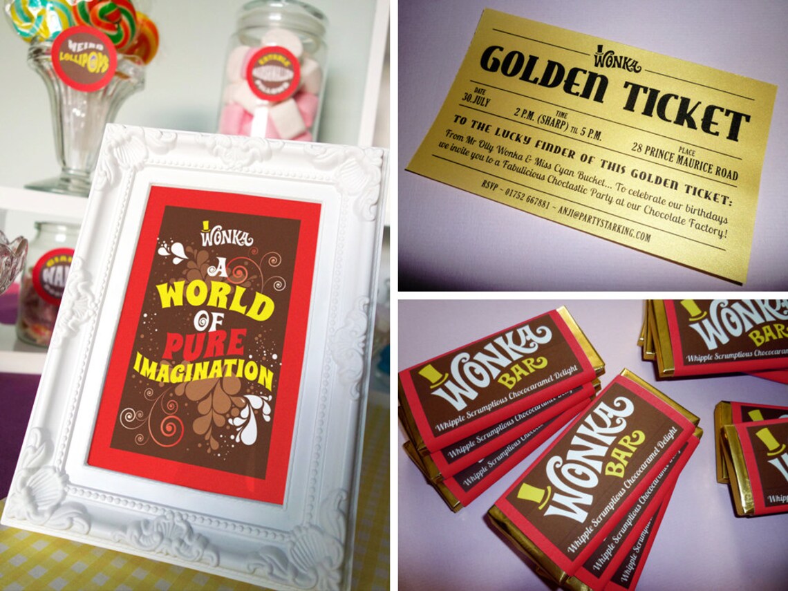 Wonka Deluxe Party Kit Willy Wonka Printable Party Kit Diy Etsy UK