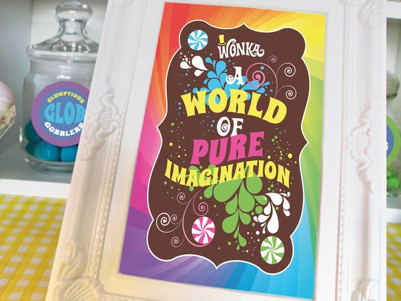 Willy Wonka Quotes Images For 4x6 Or 5x7 Picture Frames Willy Etsy