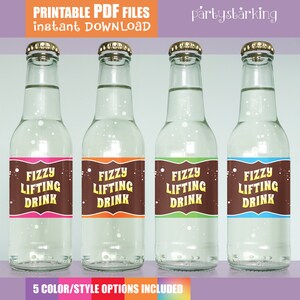 Fizzy Lifting Drink Labels for Water Bottles &amp; Soda Cans Charlie and ...