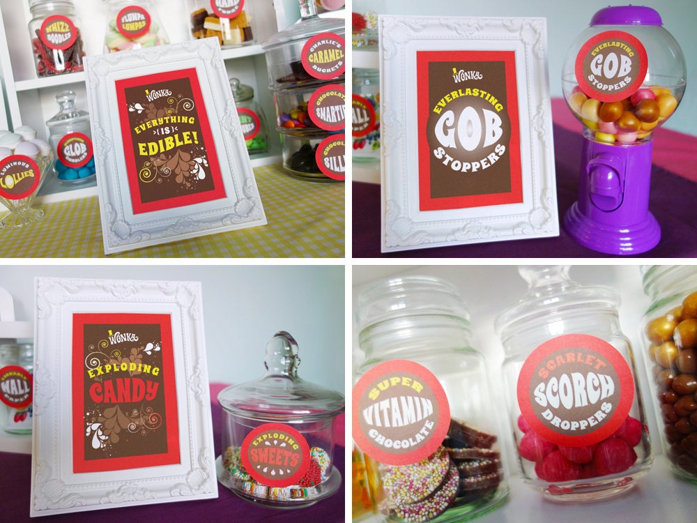 Wonka Deluxe Party Kit Willy Wonka Printable Party Kit Diy Etsy