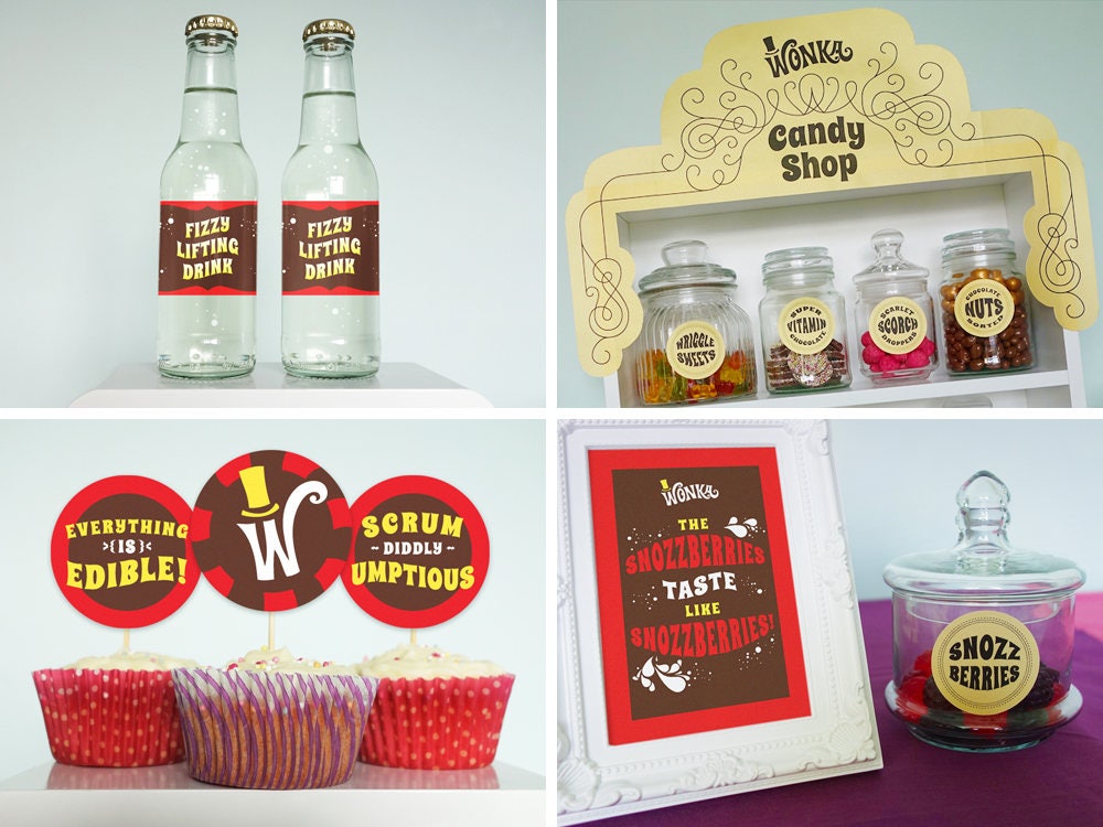 Wonka Deluxe Party Kit Willy Wonka Printable Party Kit Diy Etsy