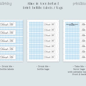 Drink Me Tags Drink Me Printable Bottle Labels Alice in Wonderland ...