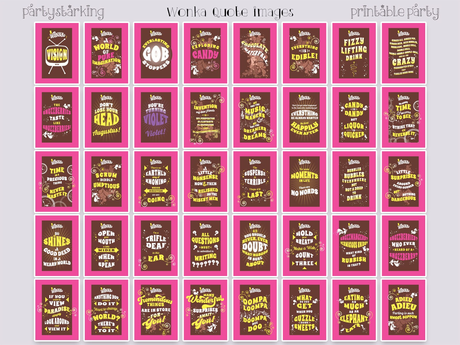 Wonka deluxe Party Kit Willy Wonka Party Dekorationen DiY - Etsy.de