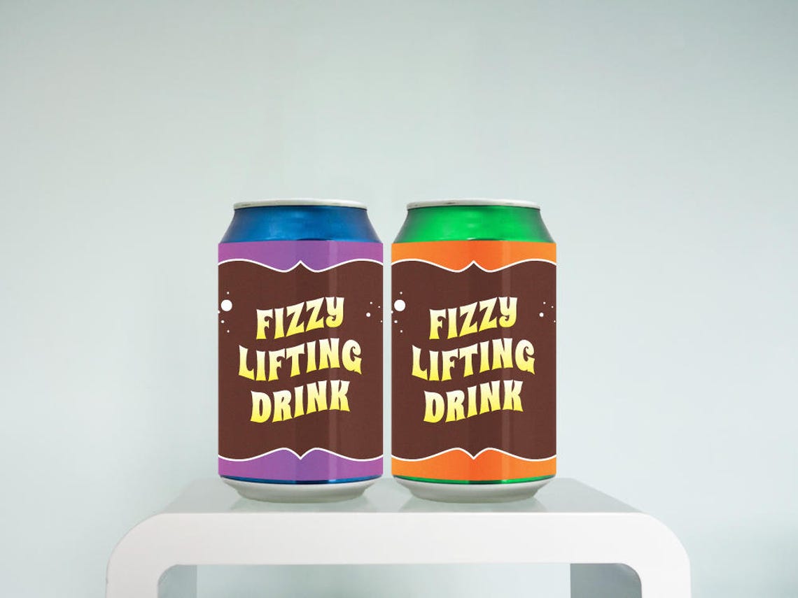 Wonka Fizzy Lifting Drink labels DiY printable soda bottle | Etsy