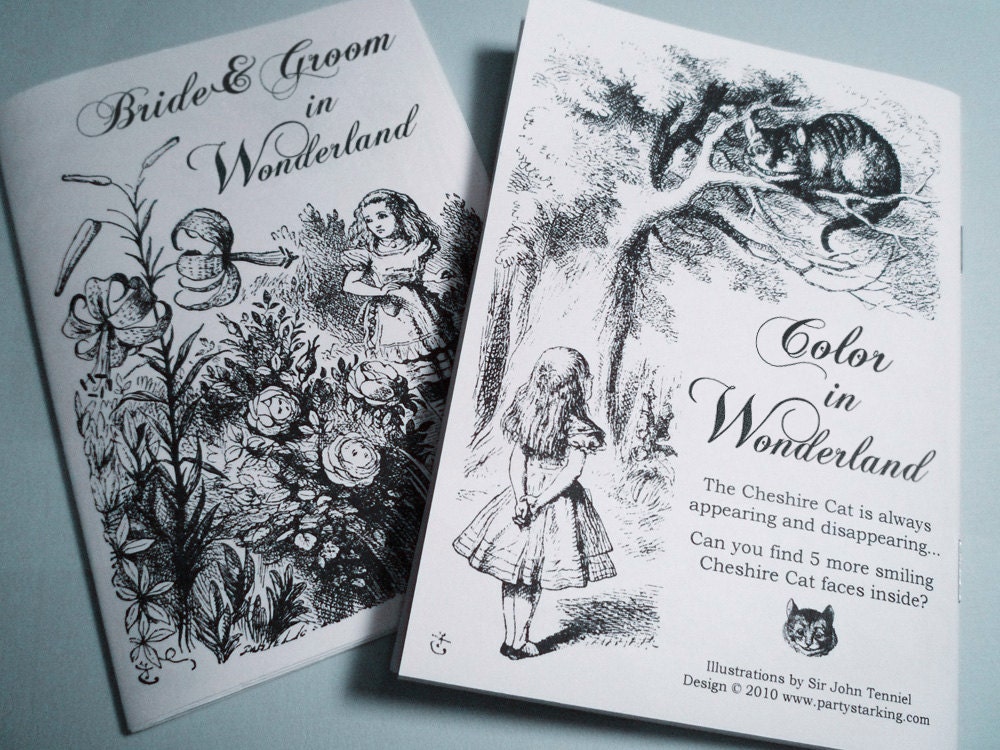 Alice in Wonderland Coloring Books Printable Personalized - Etsy