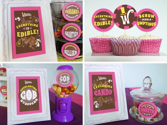Wonka Deluxe Party Kit Willy Wonka Party Decorations Diy Etsy