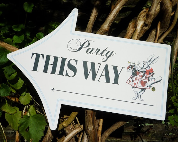 Alice in Wonderland Signs This Way That Way Arrows Printable - Etsy