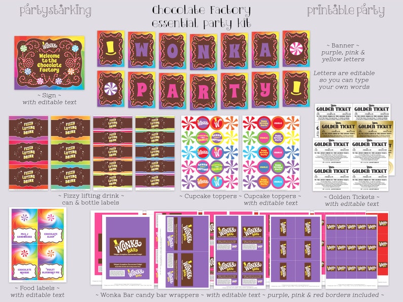 Willy Wonka Party Printables
