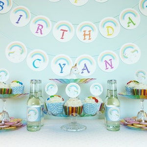 Rainbow Unicorn party kit rainbows and unicorns printable party kit birthday party decorations baby shower decorations DiY complete kit PDF