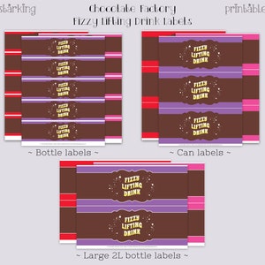 Wonka Fizzy Lifting Drink Labels Diy Printable Soda Bottle Labels Soda ...