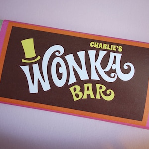 Golden Ticket invitation, Wonka Bar, FudgeMallow & Scrumdiddlyumptious candy wrappers Willy Wonka party DiY printable kit Retro ORANGE/PiNK image 5