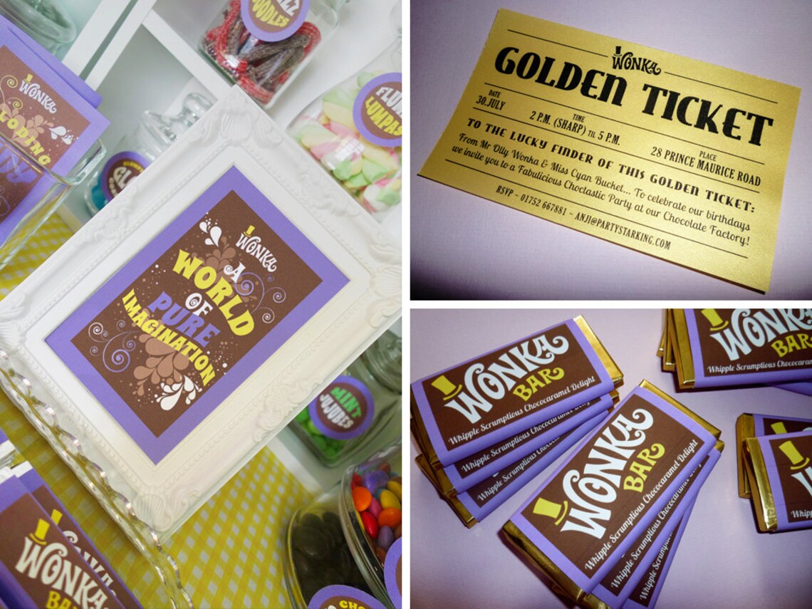 Wonka Deluxe Party Kit Willy Wonka Birthday Party Decorations Etsy