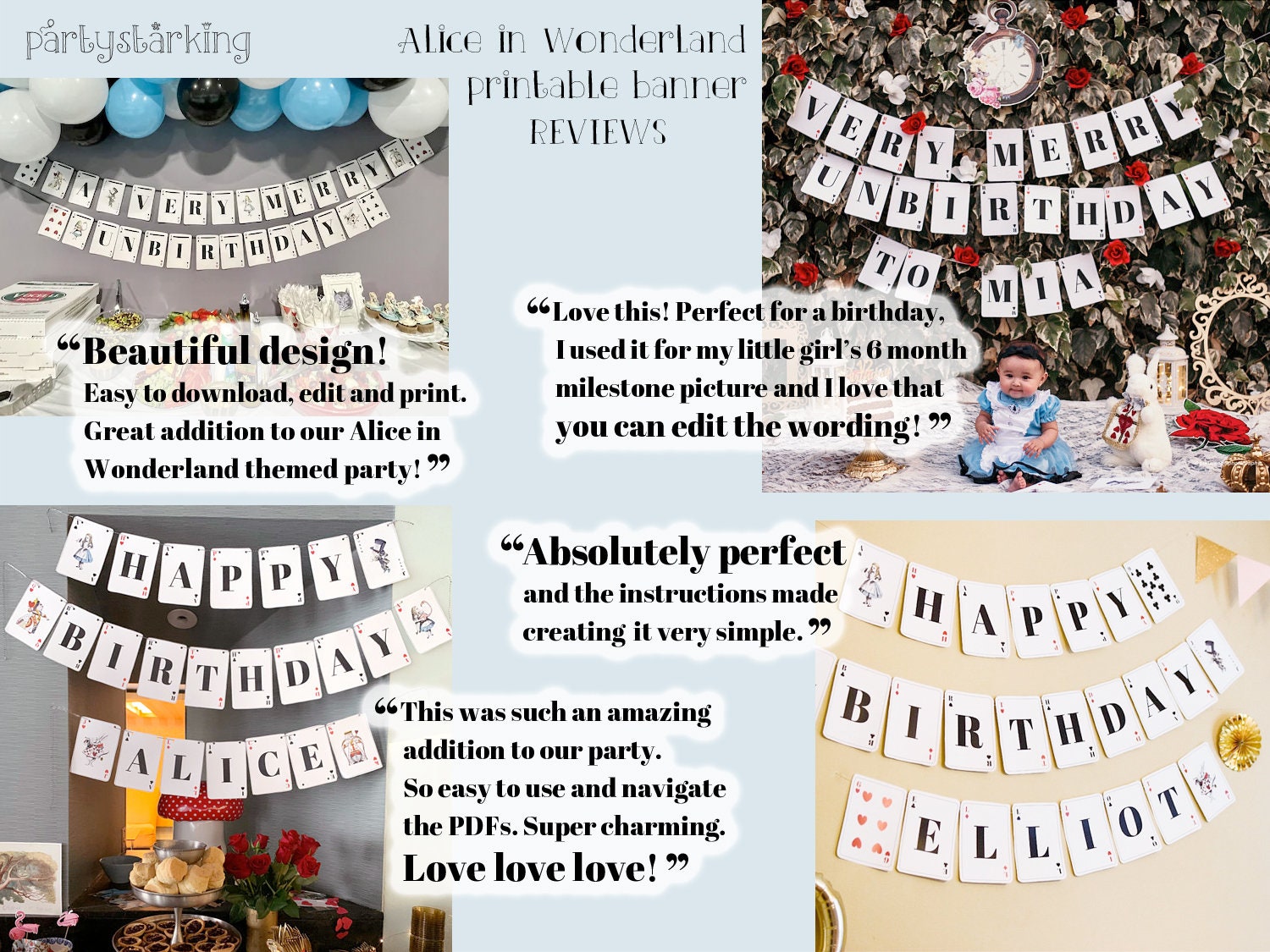 Alice in Wonderland Party Decorations & Games Printable Kit