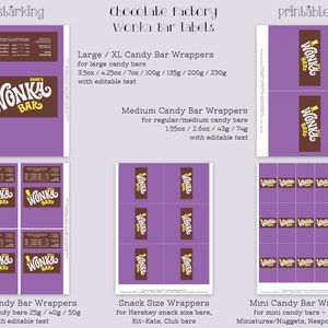 Wonka Bar Wrappers Wonka Bar Candy Bar Wrapper Template Willy Wonka Birthday Party Favors ...