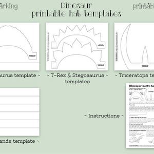 Dinosaur Party Hat Templates Printable Craft Diy Kids Party Activity ...