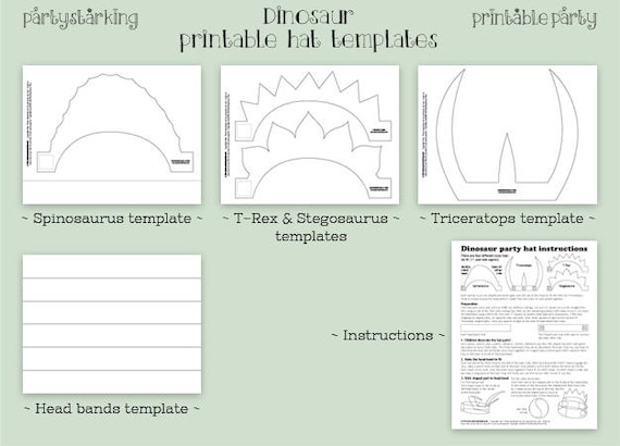 Dinosaur occasion hat templates printable craft Do it yourself young children celebration sport dino bash hat favors PDF report photo regarding Party Hat Template Printable identify Dinosaur bash hat templates printable craft Do it yourself small children occasion match dino occasion hat favors PDF report