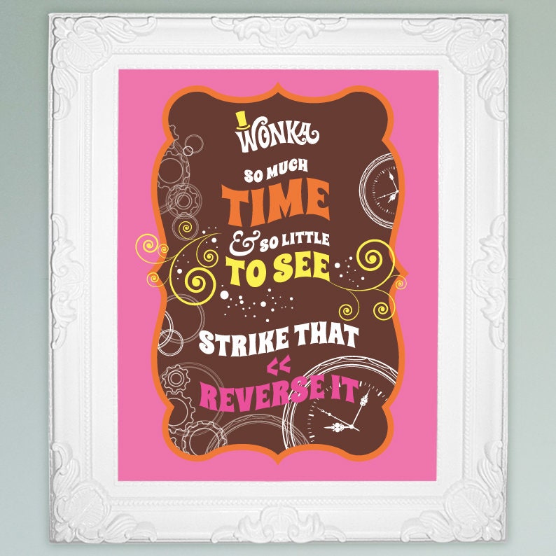 Willy Wonka quotes 40 images for 8x10, 5x7, 4x6 picture frames Wonka party decorations DiY printable digital Retro ORANGE/PiNK full set image 5