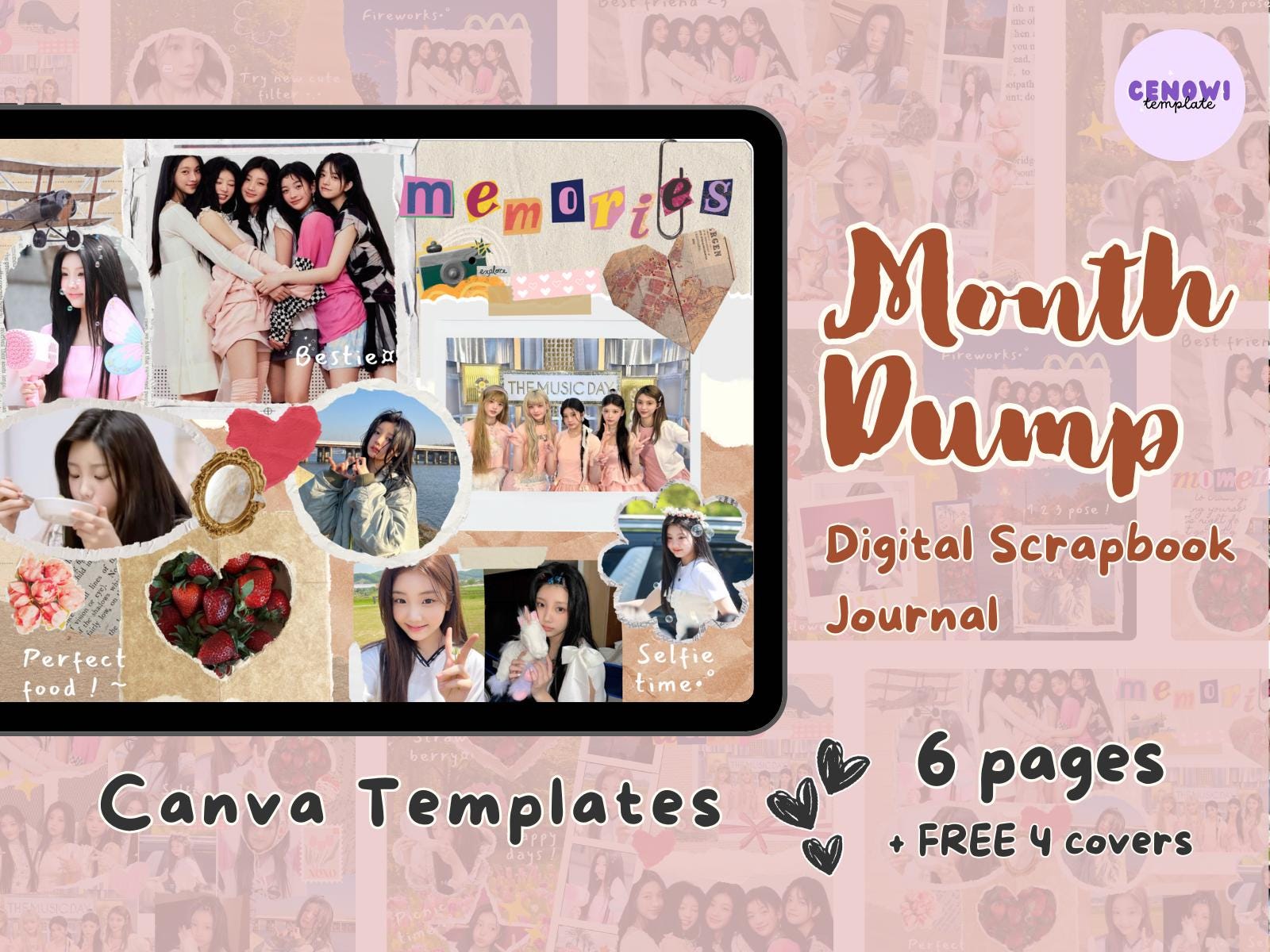 Digital Scrapbook | Photo Collage Template | Canva | July Dump | Month ...