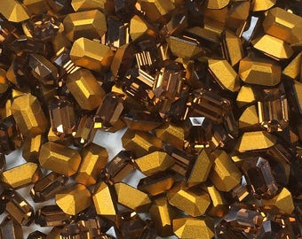 6X4 Smoke Topaz Swarovski Octagon rhinestones - 1st Quality Machine Cut 12pc - small size perfect for crystal clay article 4600 176 brown