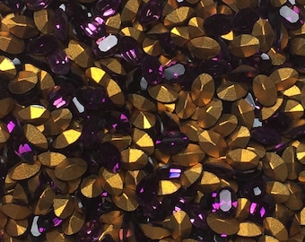 12pc 4.5x3mm Amethyst Swarovski Oval Rhinestones - Article 4100 Machine cut 1st Quality Swarovski purple violet crystal clay tiny ovals