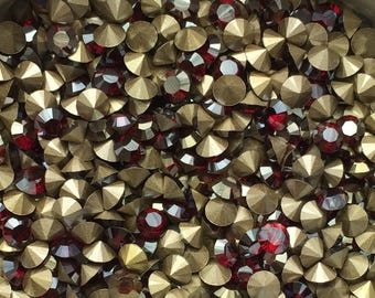 PP31 4mm Siam Champagne Swarovski Rhinestone Chatons Round Article 1028 Xilion First Quality Machine Cut Crystal 30pc ruby red special